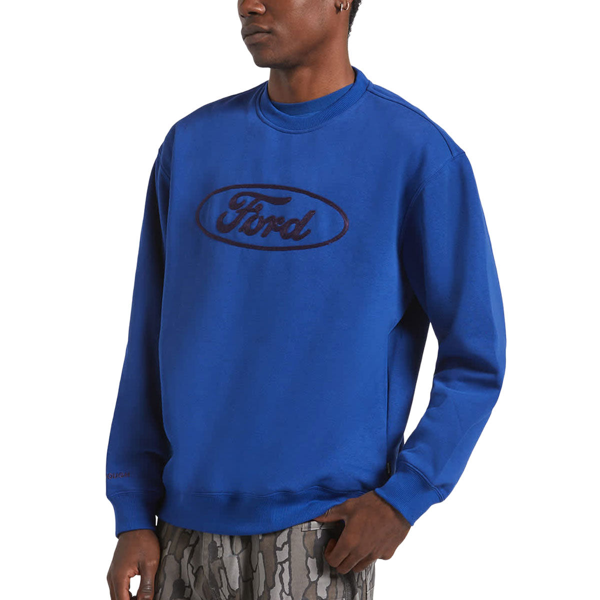 Brixton x Ford Number One Fleece Crew Sweatshirt - Ford Blue image 1