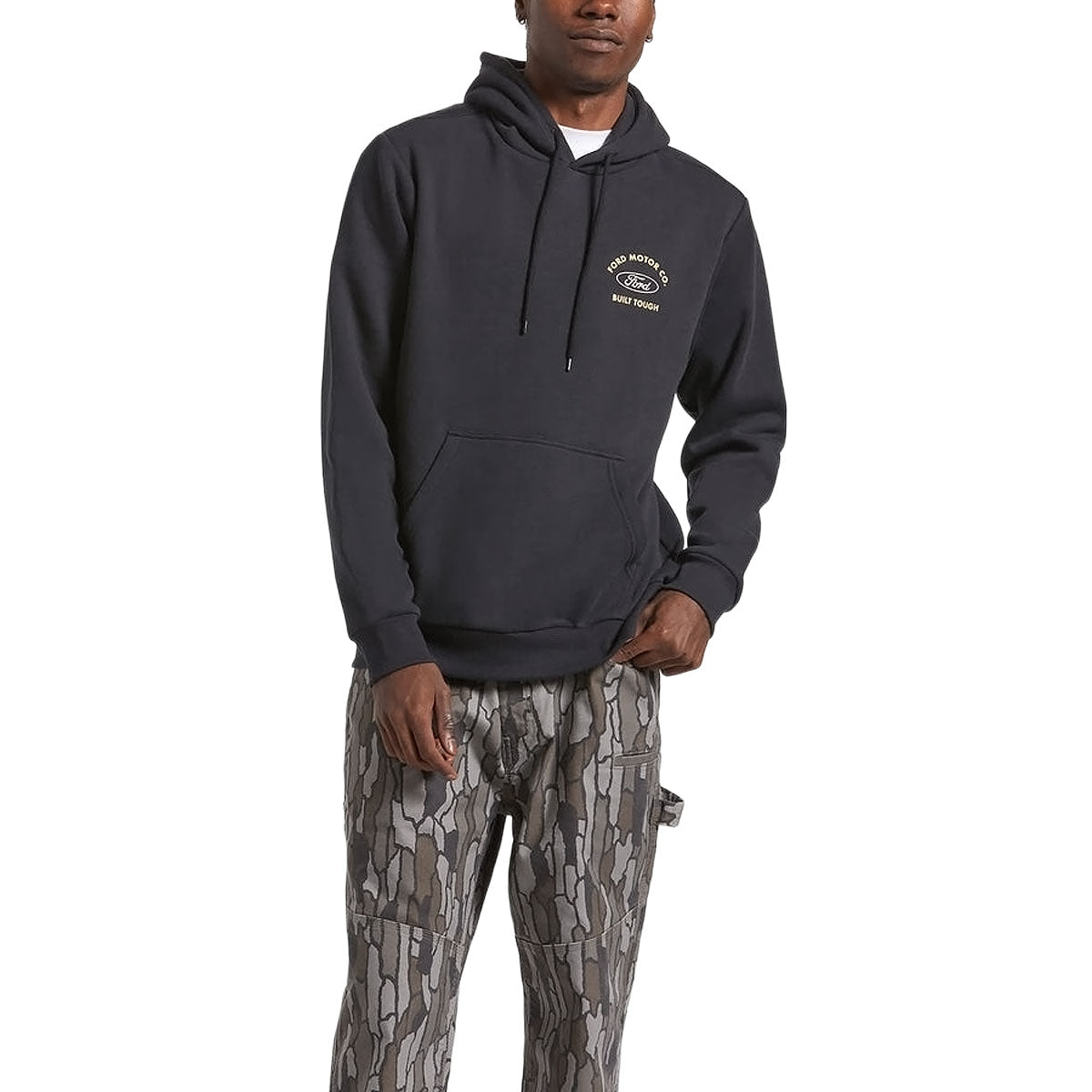 Brixton x Ford Built Tough Fleece Hoodie - Burnt Rubber image 1