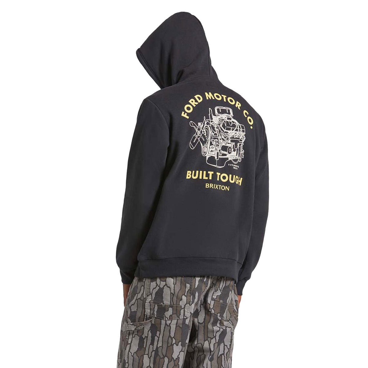 Brixton x Ford Built Tough Fleece Hoodie - Burnt Rubber image 2