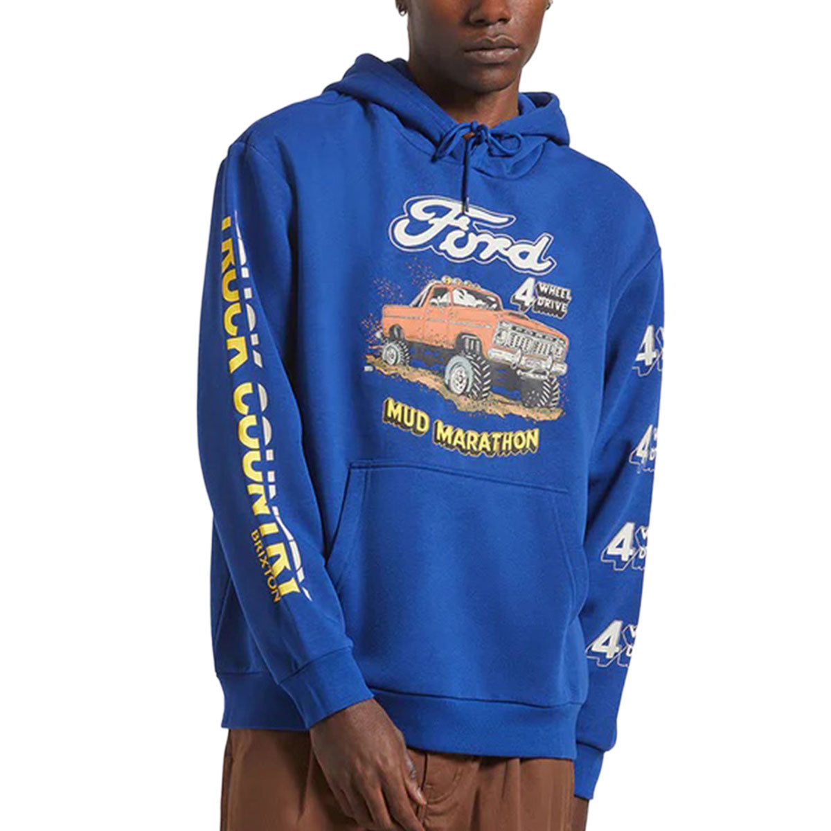 Brixton x Ford Mud Marathon Fleece Hoodie - Ford Blue image 1