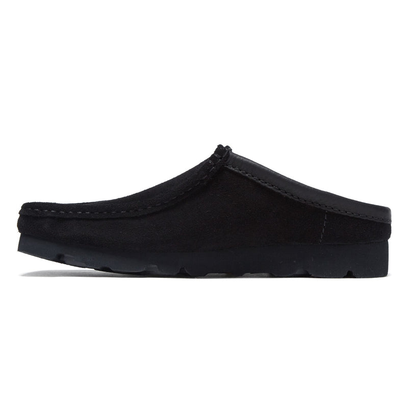 Clarks Wallabee Slip Shoes - Black Suede