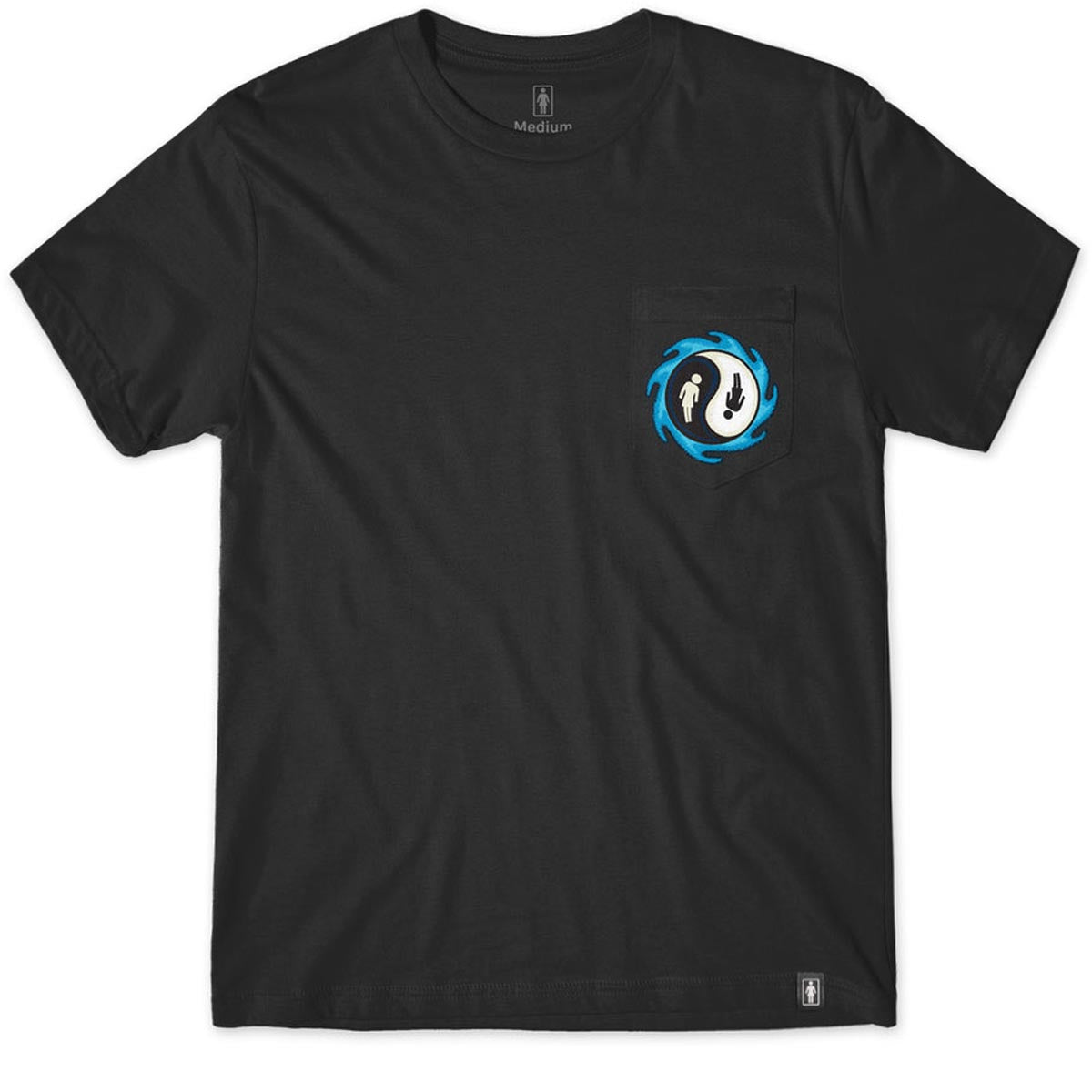 Girl Yin-Yang Pocket T-Shirt - Black image 1