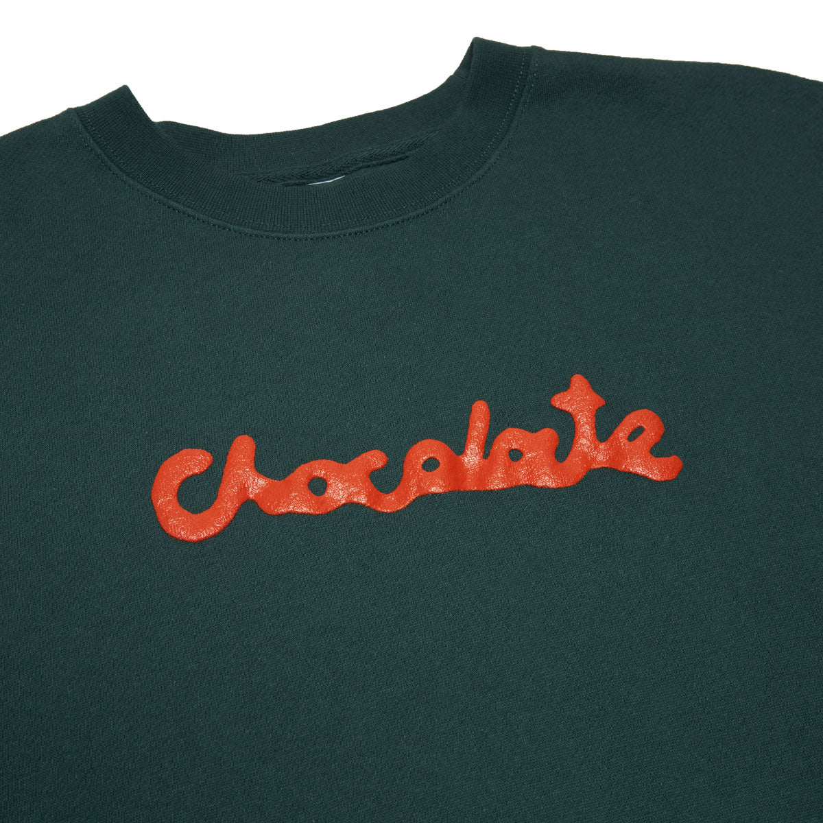 Chocolate Drip Script Crewneck Sweatshirt - Forest Green image 2