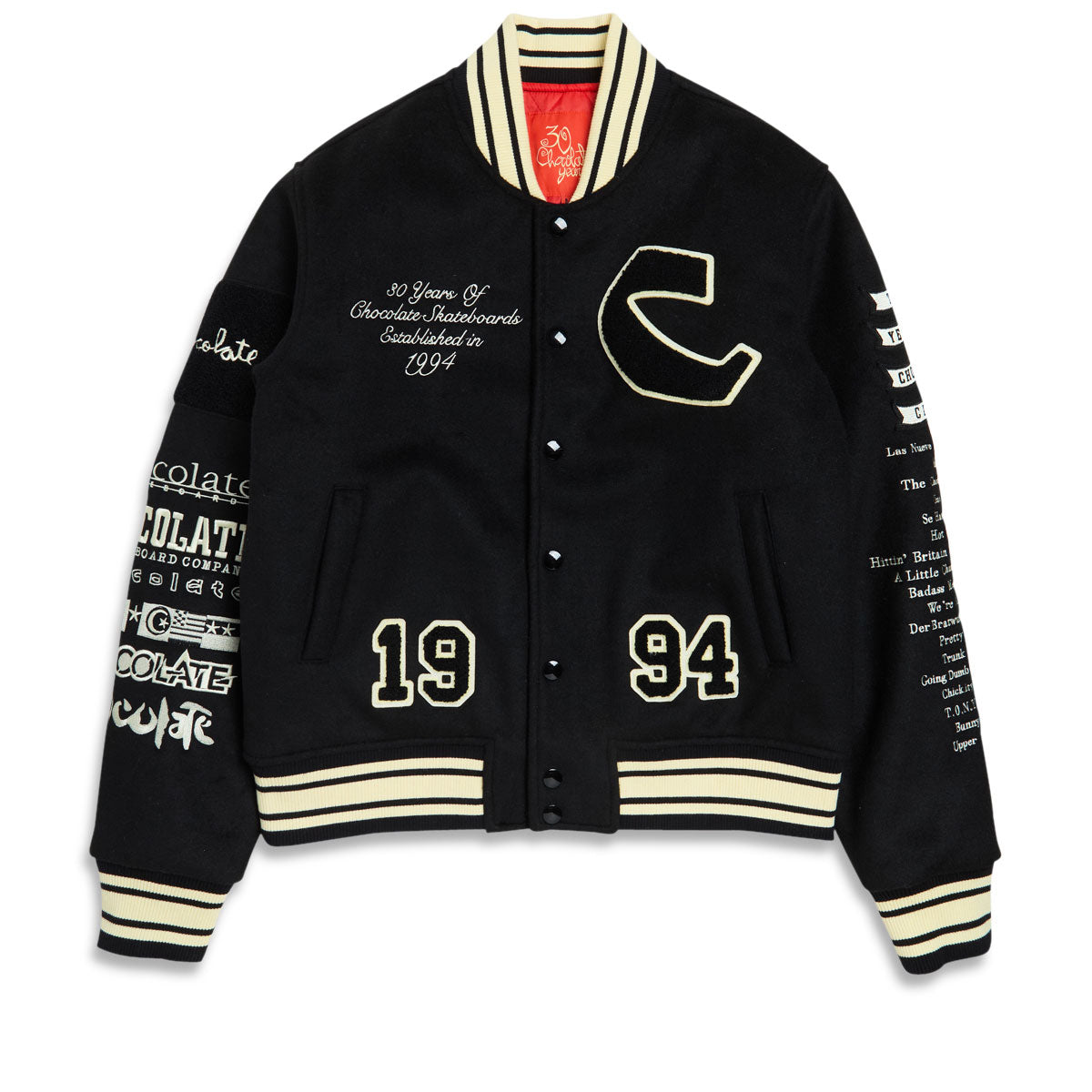 Chocolate Team Varsity Jacket - Black/White image 1