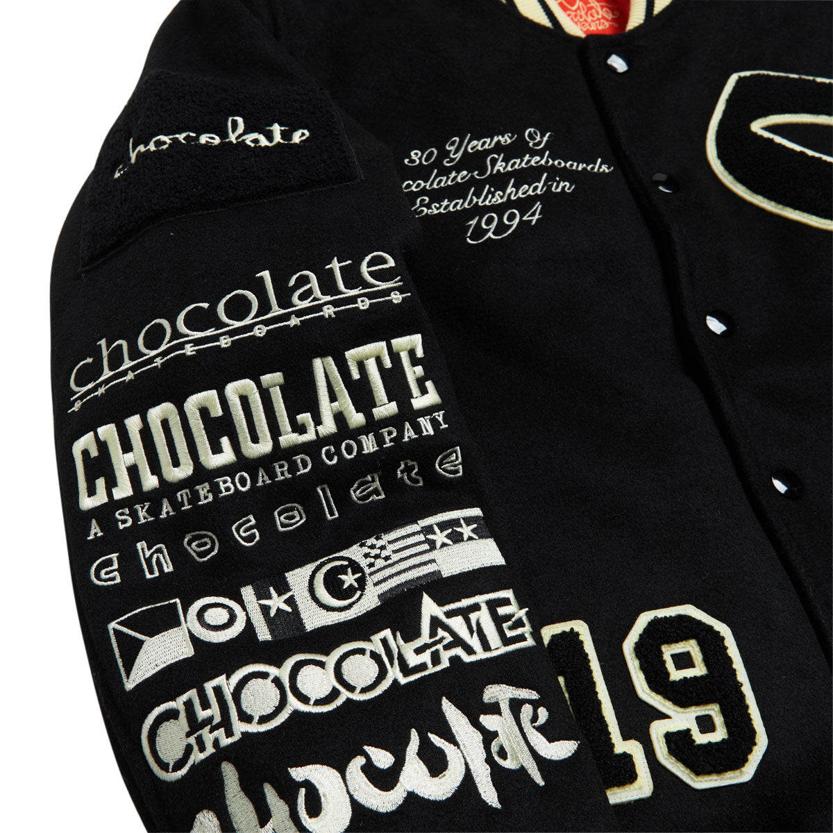Chocolate Team Varsity Jacket - Black/White image 3