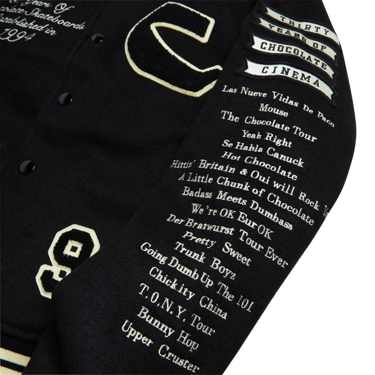 Chocolate Team Varsity Jacket - Black/White image 4