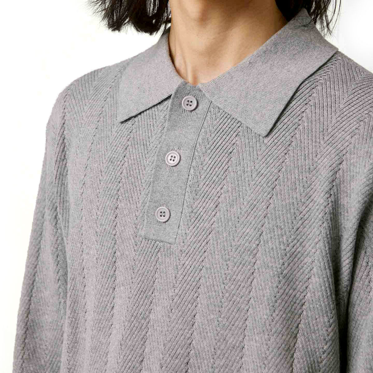 Former Ag Long Sleeve Polo Shirt - Grey image 3