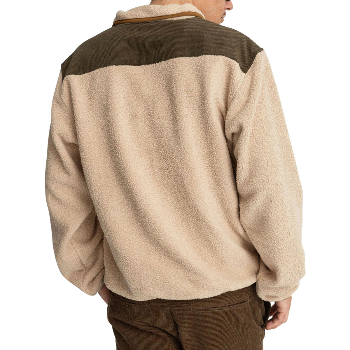 Rhythm Tamas Half Zip Pull Over Sweatshirt - Bark image 2