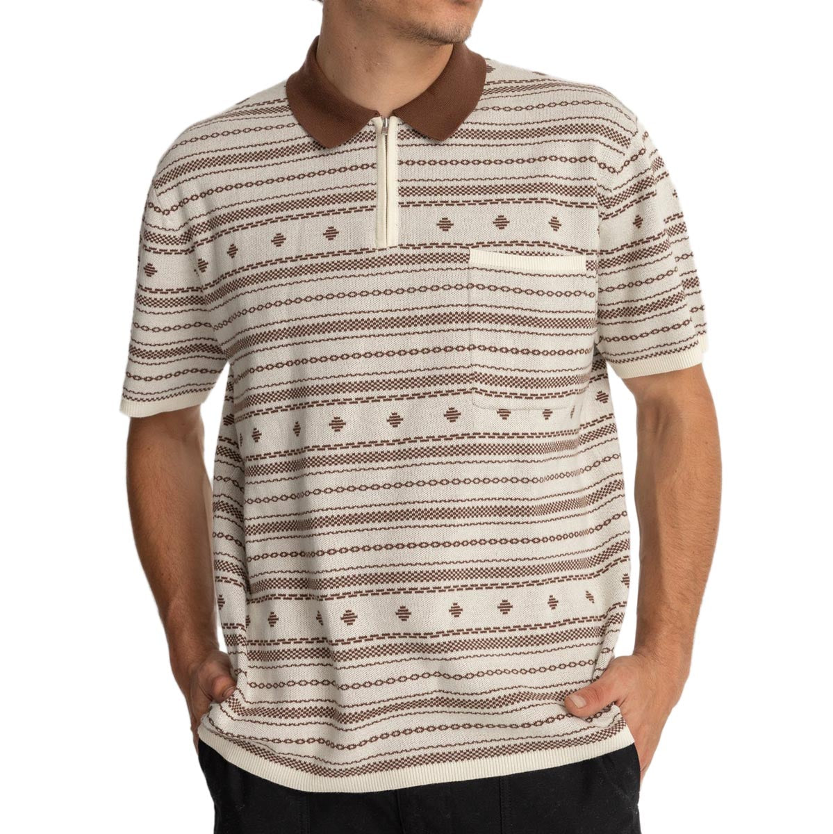 Rhythm Jacquard Polo Shirt - Natural image 1