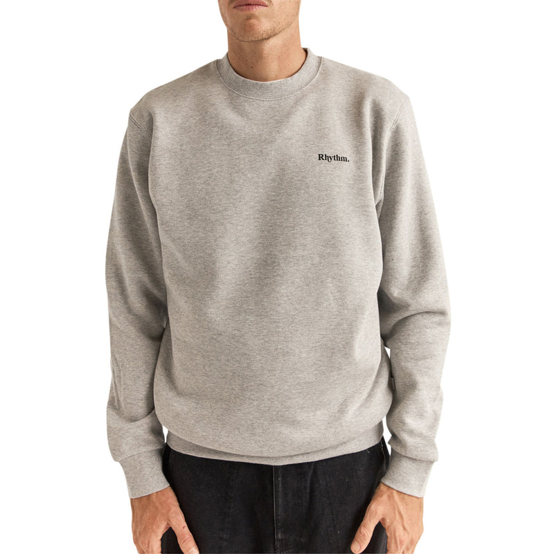 Rhythm Brand Fleece Crew Sweatshirt - Grey Heather