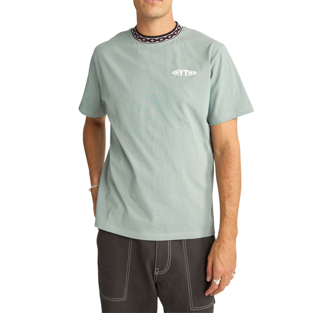 Rhythm Contrast Neckband T-Shirt - Teal image 2