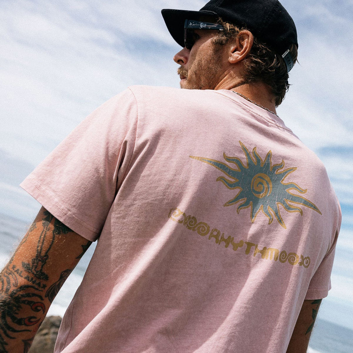 Rhythm Flame Printed Vintage T-Shirt - Mauve image 5