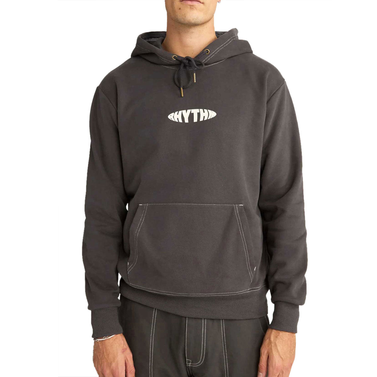 Rhythm Contrast Stitch Hoodie - Charcoal image 1