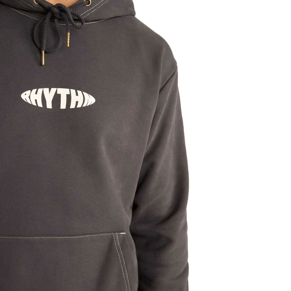 Rhythm Contrast Stitch Hoodie - Charcoal image 3