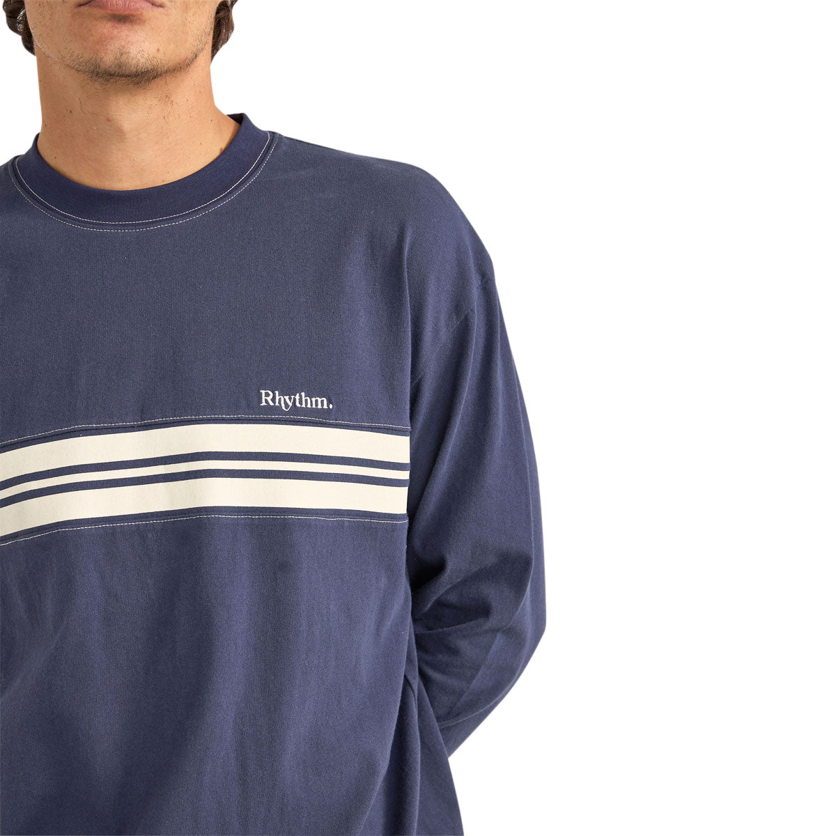 Rhythm Vintage Panel Long Sleeve T-Shirt - Vintage Navy image 3