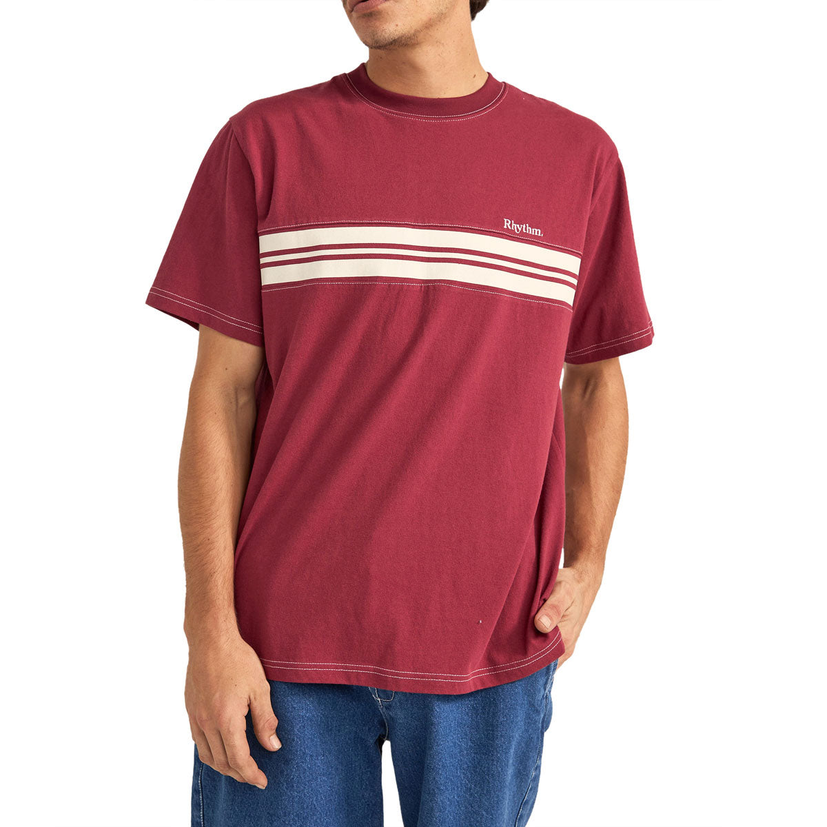 Rhythm Vintage Panel T-Shirt - Merlot image 2