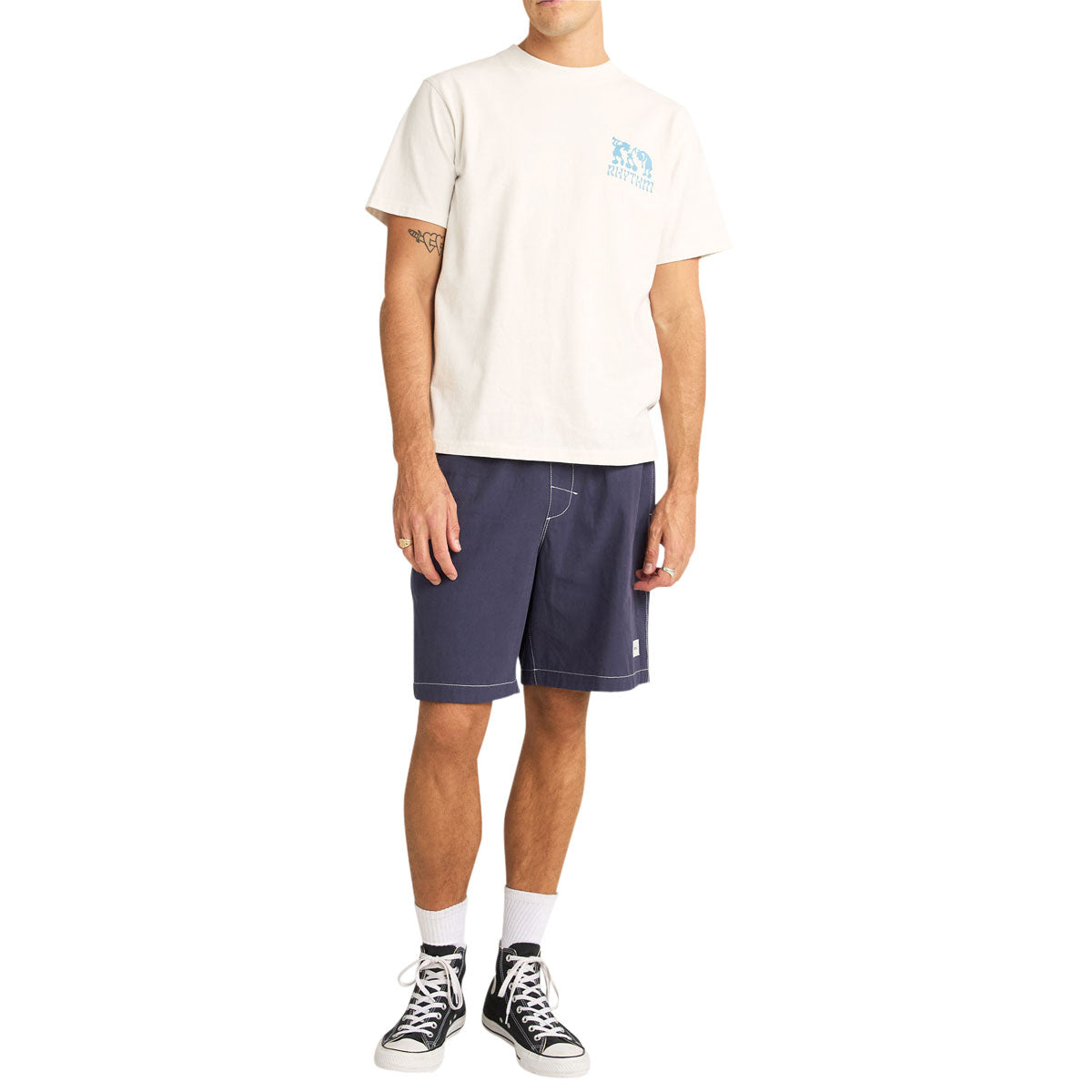 Rhythm Contrast Stitch Jam Shorts - Navy image 5