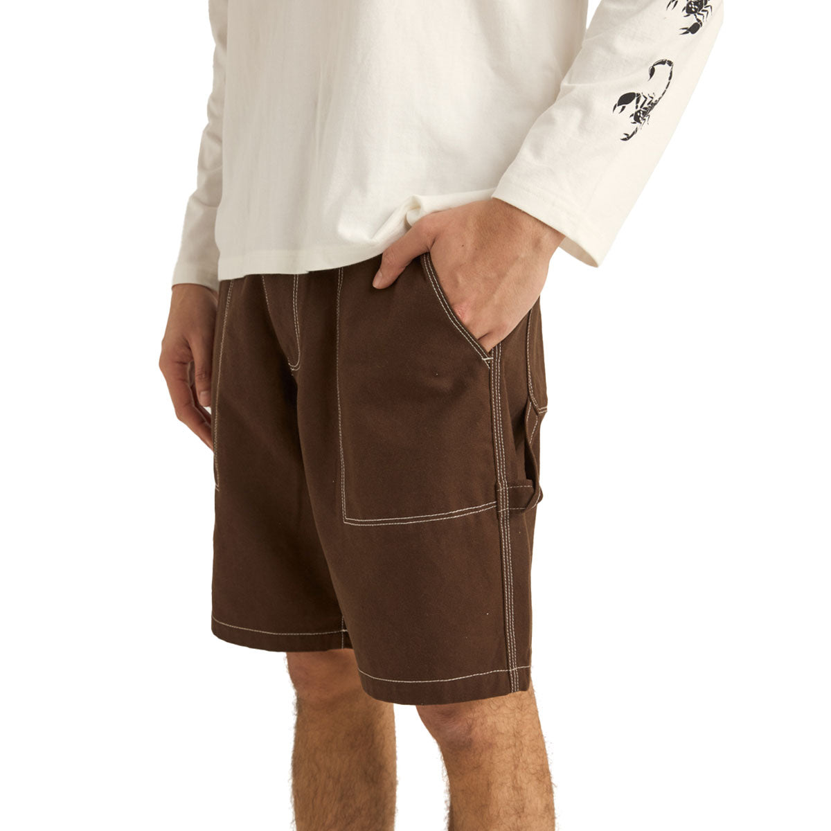 Rhythm Carpenter Canvas Shorts - Chocolate image 2