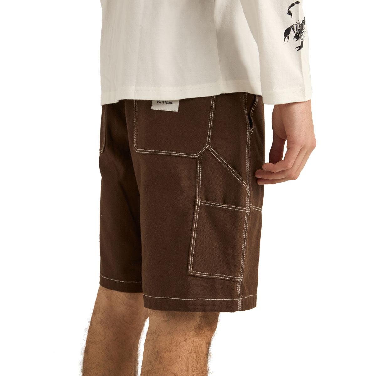 Rhythm Carpenter Canvas Shorts - Chocolate image 3