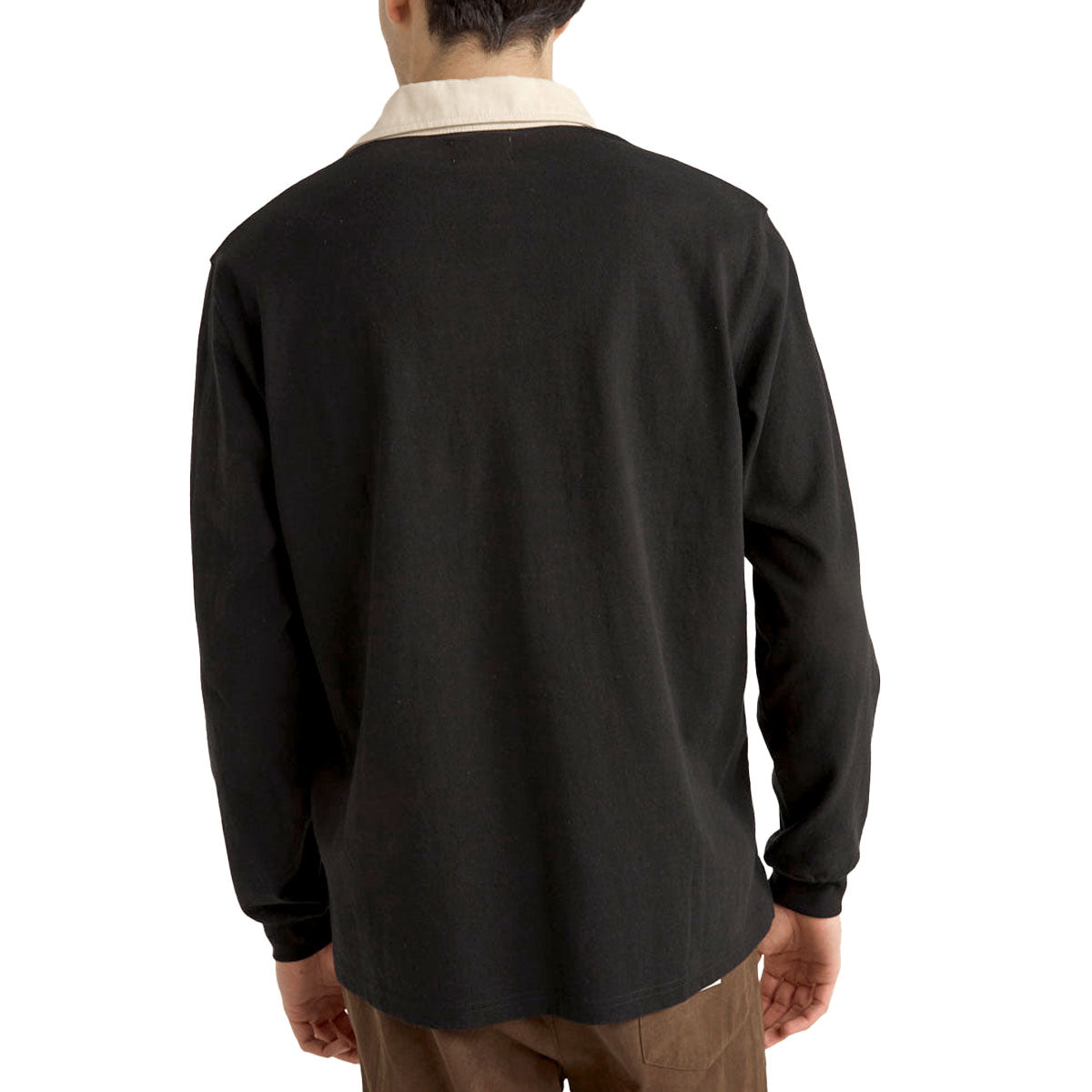 Rhythm Hayes Long Sleeve Rugby Polo Shirt - Black image 2