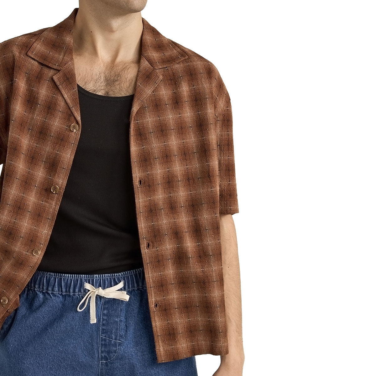Rhythm Relaxed Shadow Check Shirt - Rust image 3