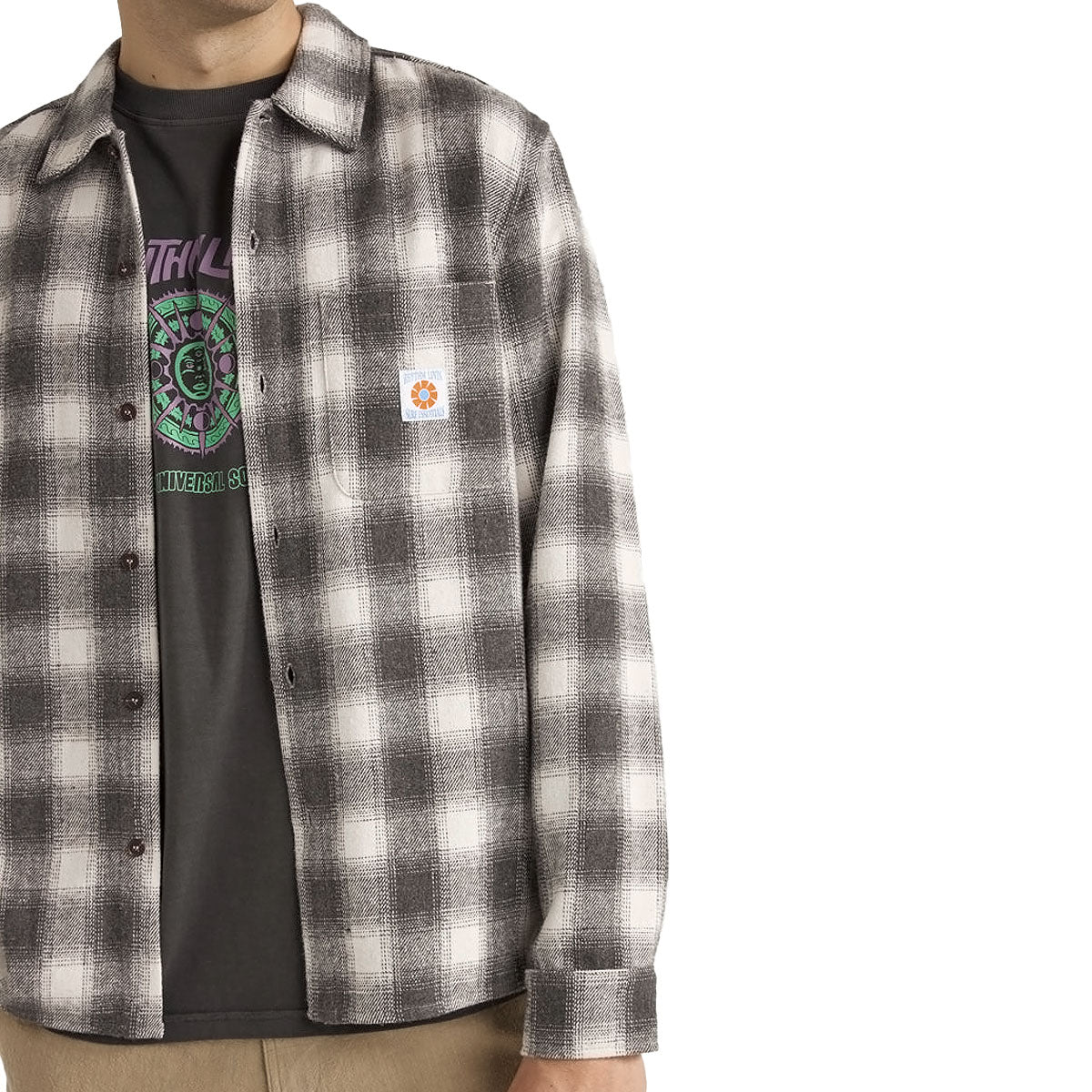 Rhythm Plaid Long Sleeve Flannel Shirt - Ash image 3