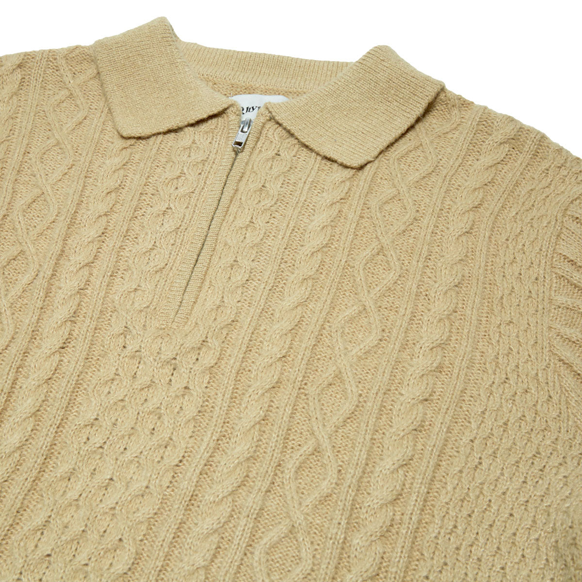 Rhythm Mohair Quarter Zip Fisherman Knit Sweater - Incense image 6