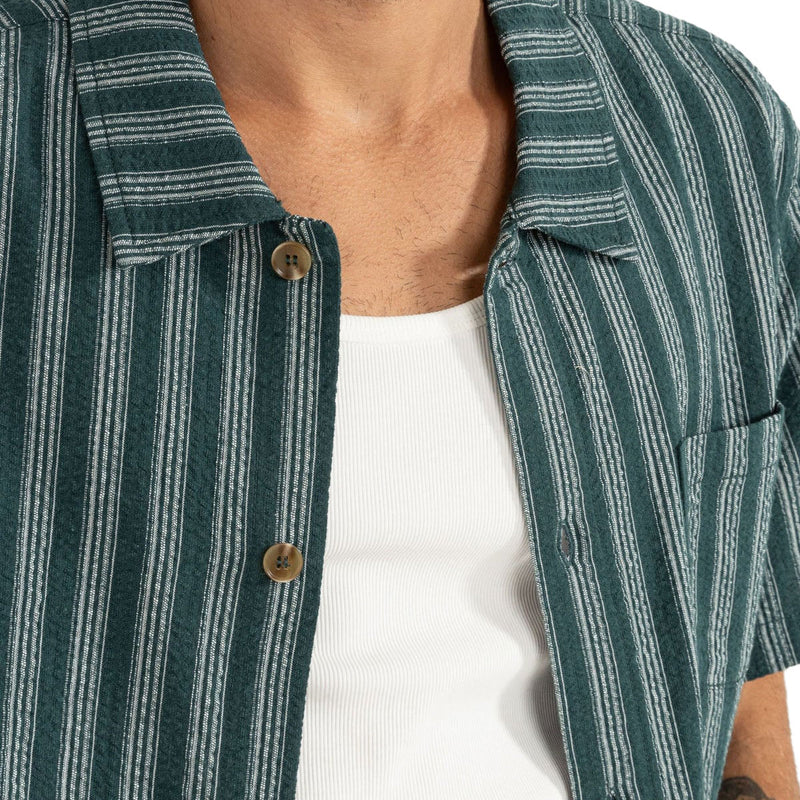 Rhythm Eli Stripe Shirt - Teal