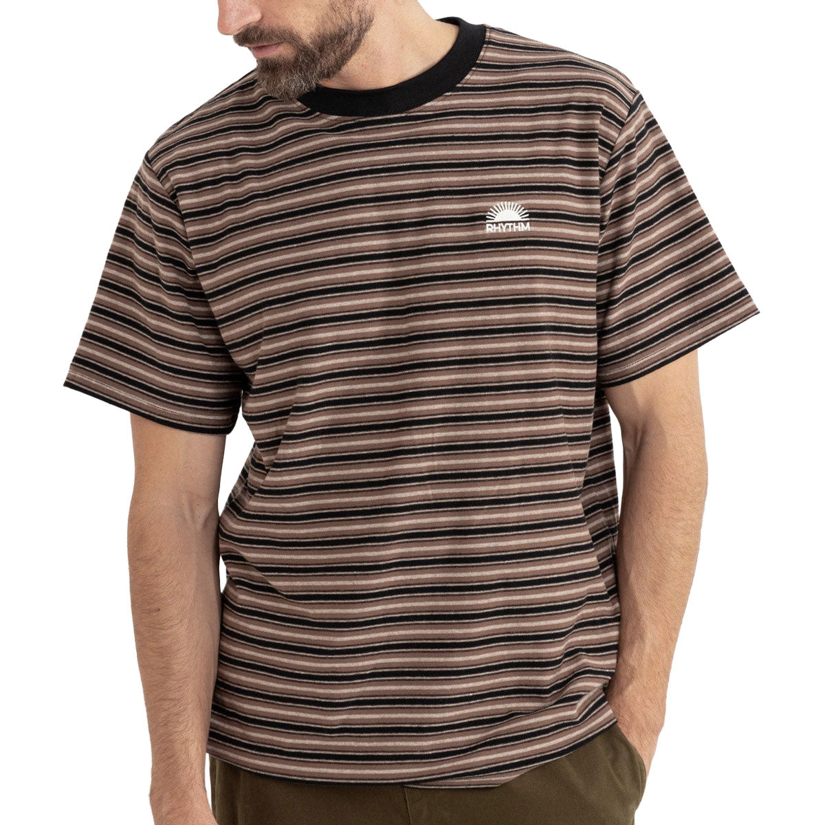 Rhythm Vintage Stripe T-Shirt - Latte image 2