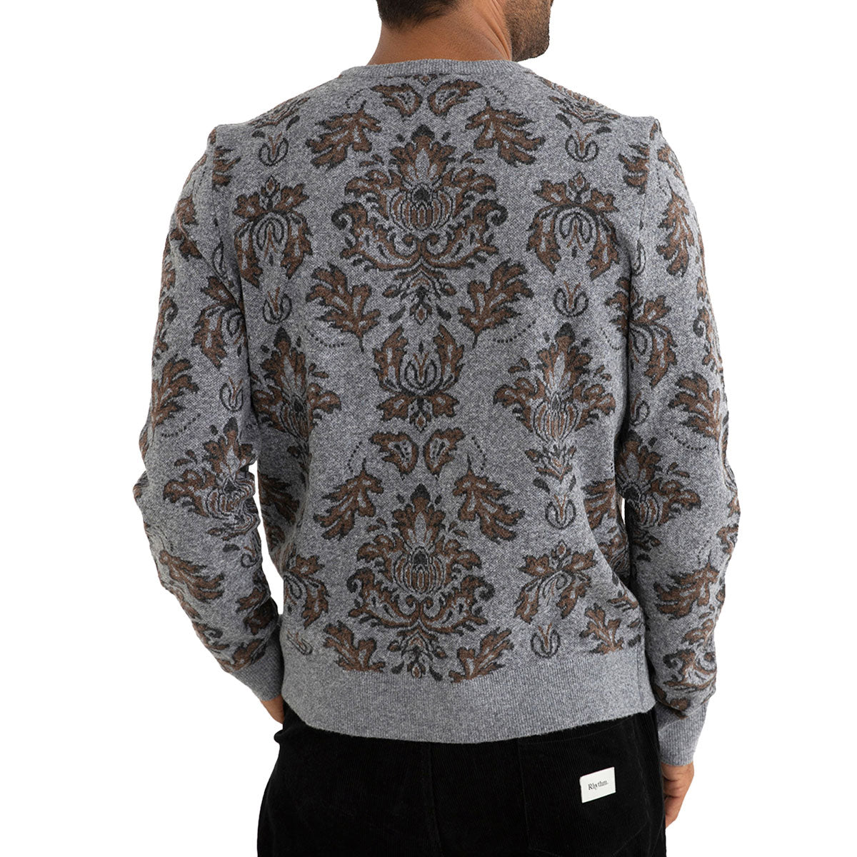 Rhythm Demask Knit Sweater - Heather Grey image 3
