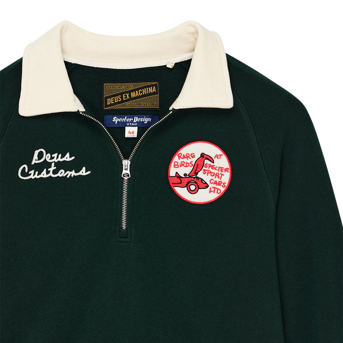 Deus Ex Machina Specter Zip Sweatshirt - Racing Green image 3