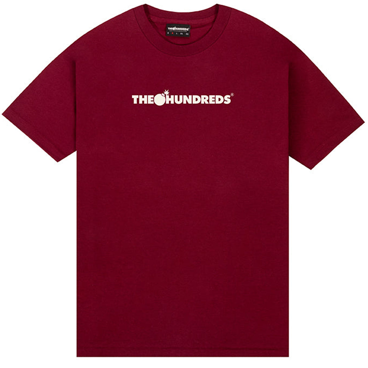 The Hundreds Bar Logo T-Shirt - Burgundy/White image 1