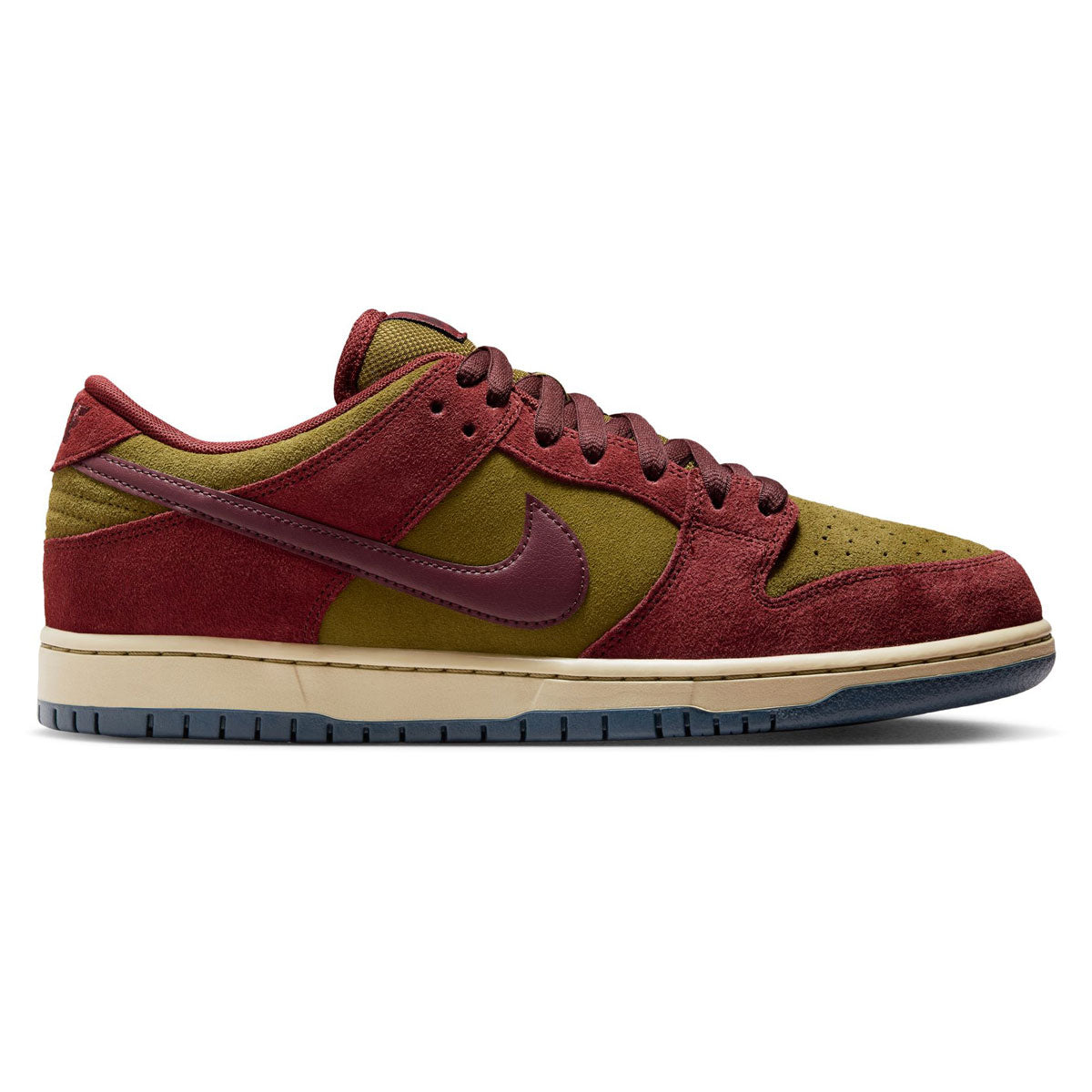Nike SB Dunk Low Pro Shoes - Dark Team Red/Burgundy Crush/Olive Flak image 1