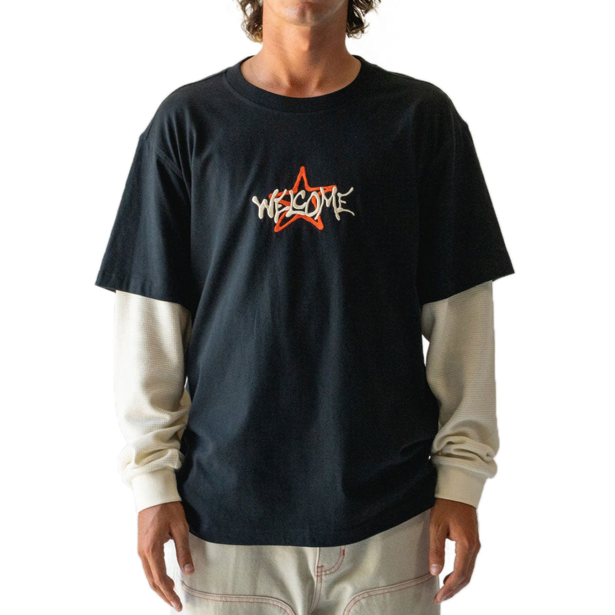 Welcome Starman Layered Long Sleeve Shirt - Black image 2