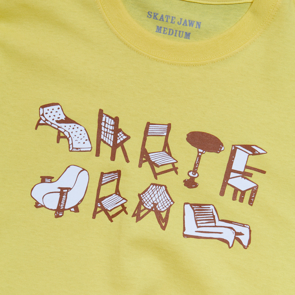 Skate Jawn Chairs T-Shirt - Yellow image 2