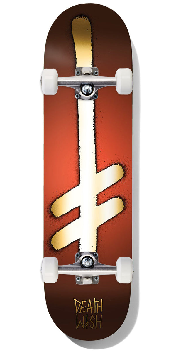 Deathwish Gang Logo Skateboard Complete - Red/Gold - 8.75