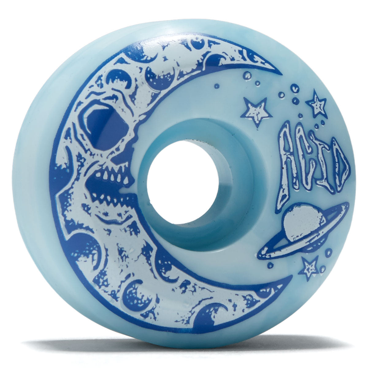 Acid Moon Type A 99a Side Cut Skateboard Wheels - Blue/White Swirl - 54mm image 1