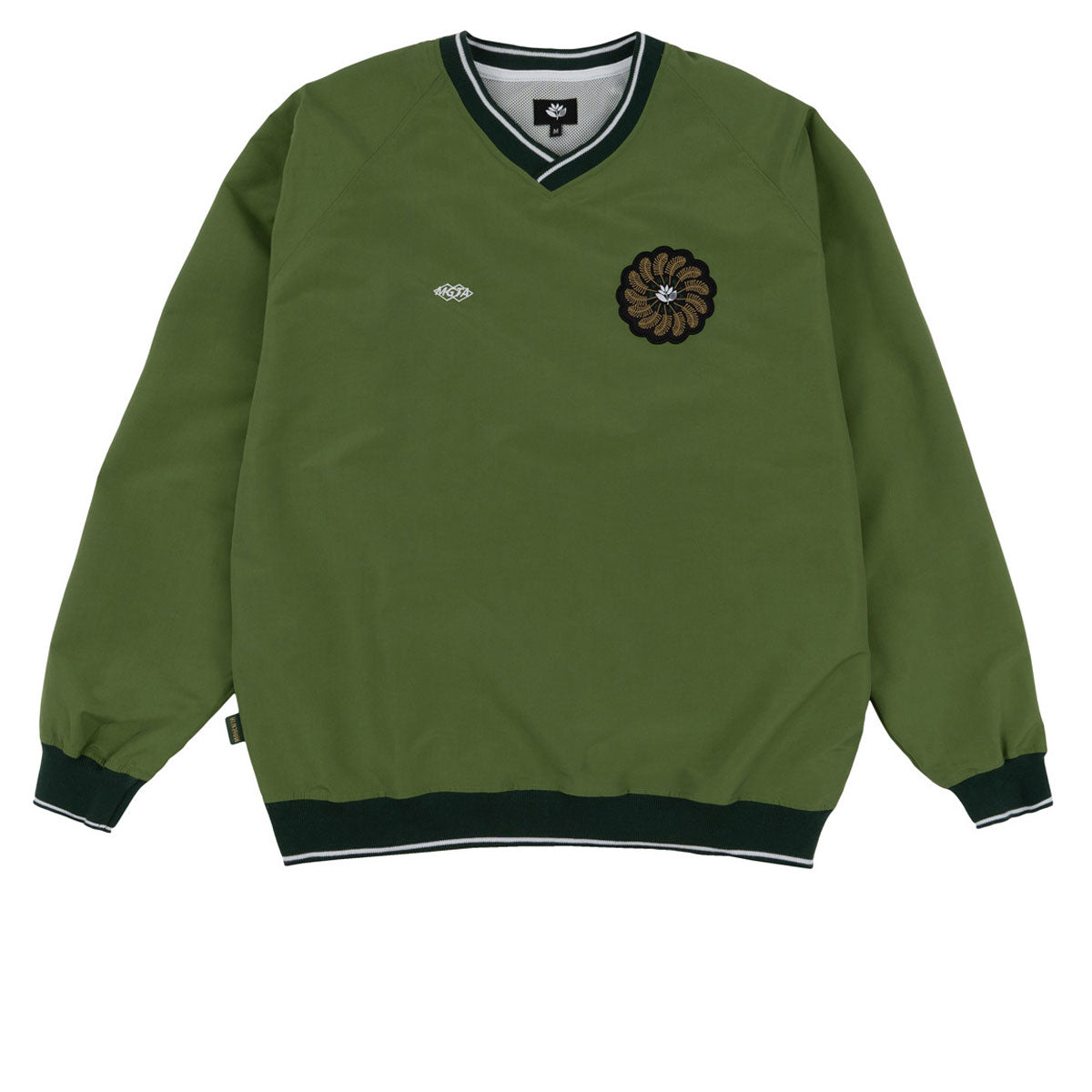 Magenta Tres Tech V Neck Sweater - Forest Green image 1