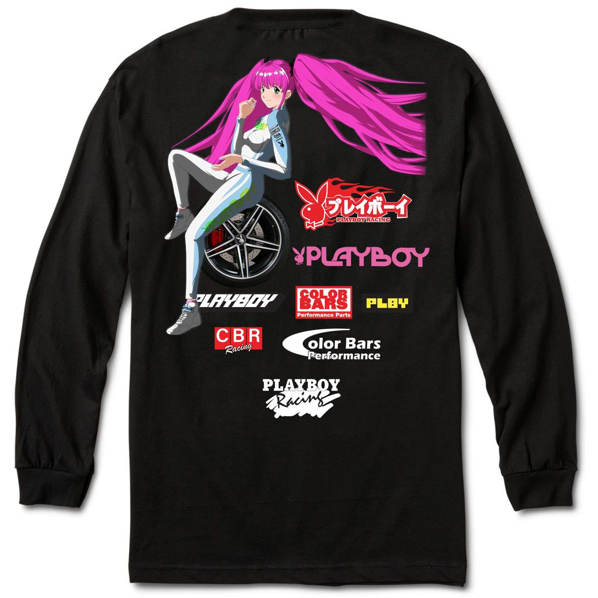 トップス PLAYBOY L/S Crew Neck Tee size 1 George Men's Pick Color Long Sleeve Crew-Neck Solid Plain T