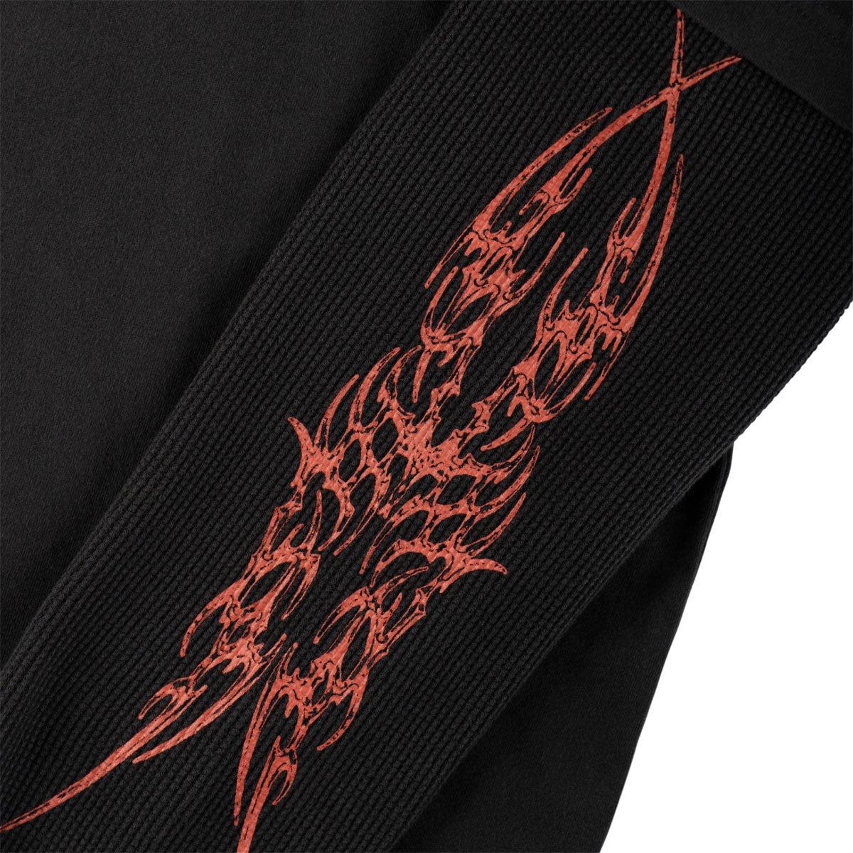 Welcome Caste Layered Long Sleeve Knit Shirt - Black/Red image 4