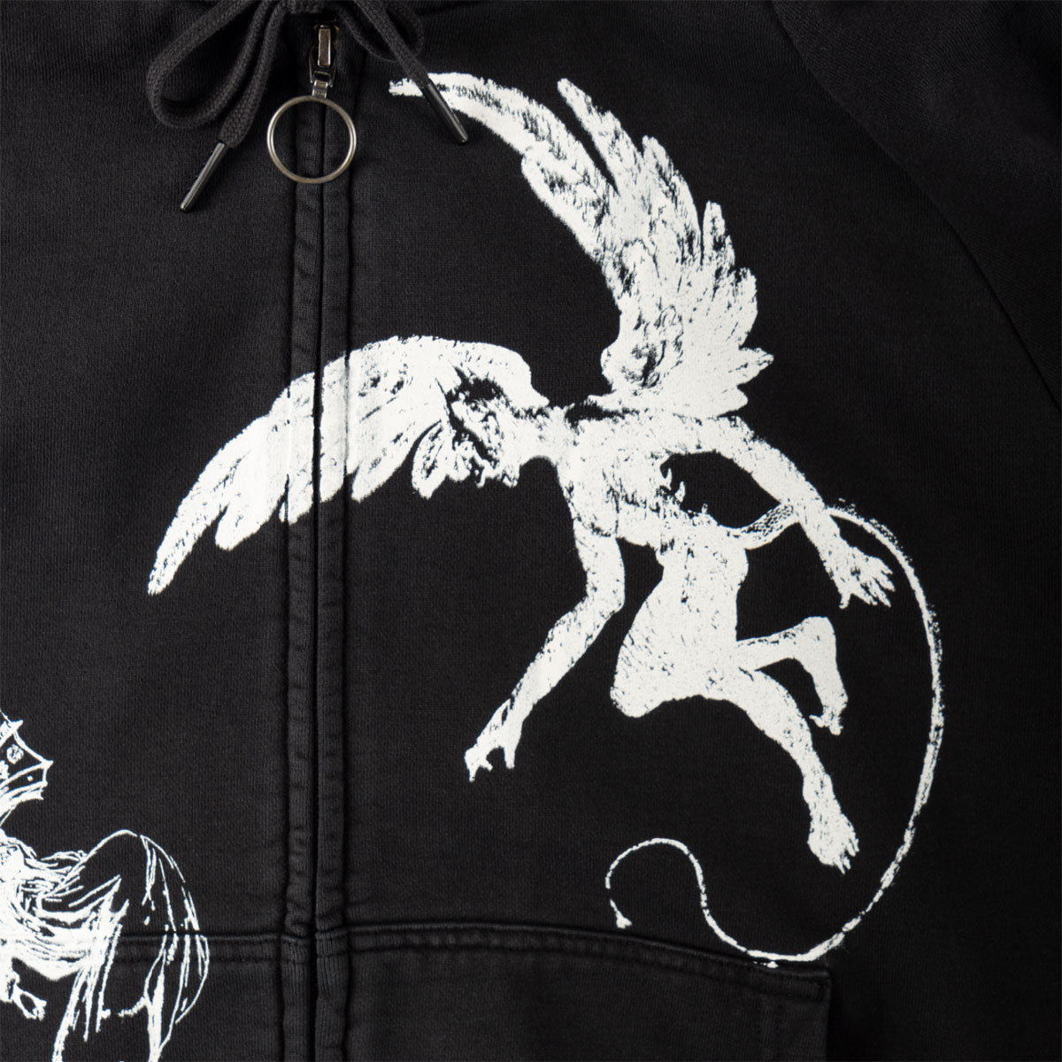 Welcome Duality Cropped Zip Hoodie - Black image 3