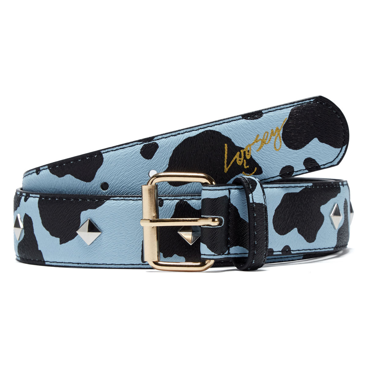 Loosey Studded Cow Belt - Baby Blue image 1