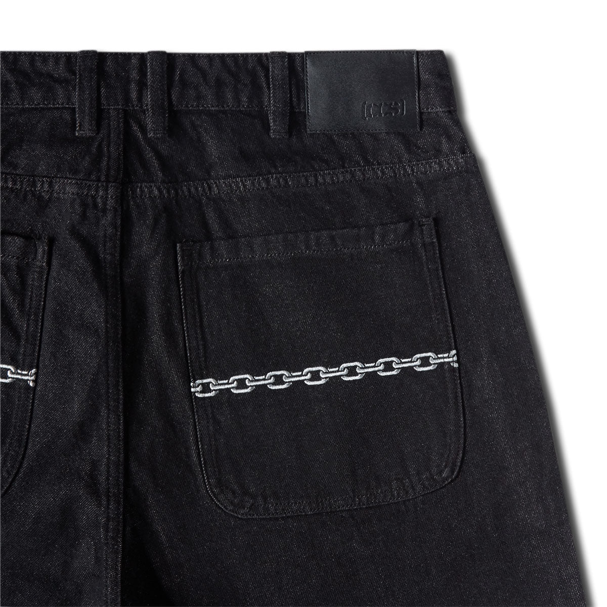 CCS Baggy Taper Denim Jeans - Chain Black image 7
