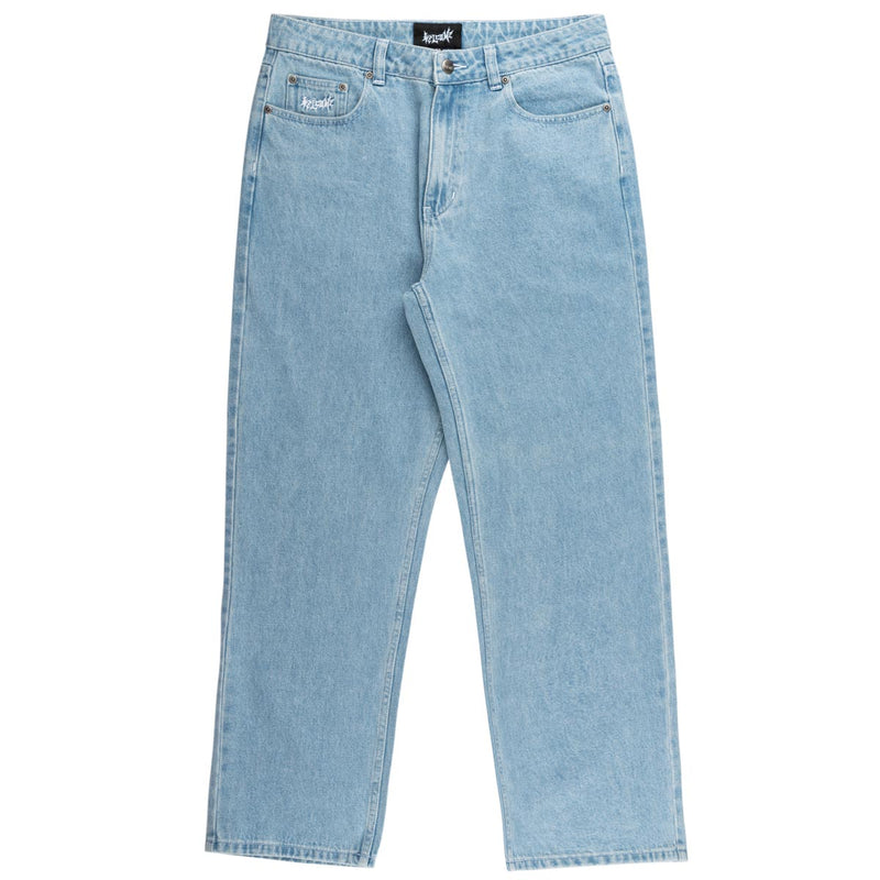 Welcome Immortal Loose Straight Denim Jeans - Washed Blue