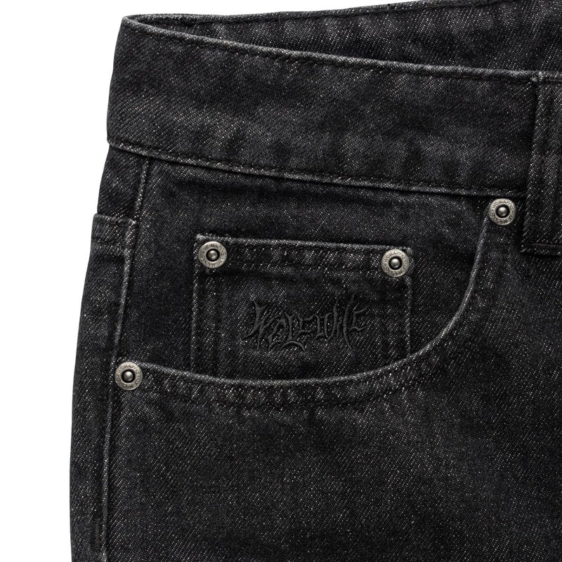 Welcome Immortal Loose Straight Denim Jeans - Washed Black