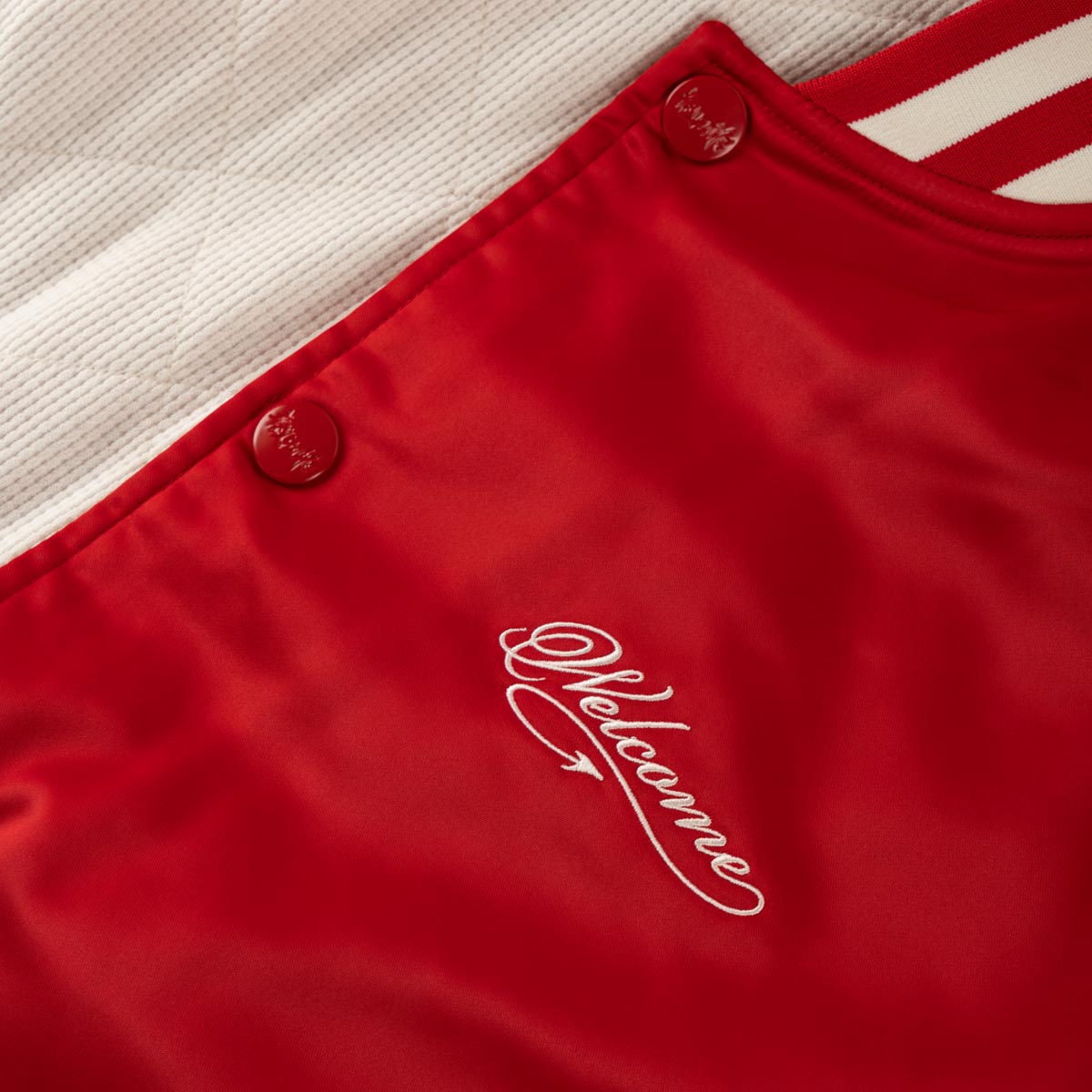 Welcome Union Varsity Jacket - Red/Bone – CCS