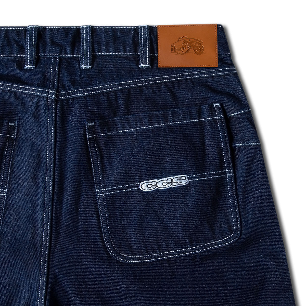 CCS 4x4 Reinforced Baggy Taper Denim Jeans - Overdyed Navy image 9