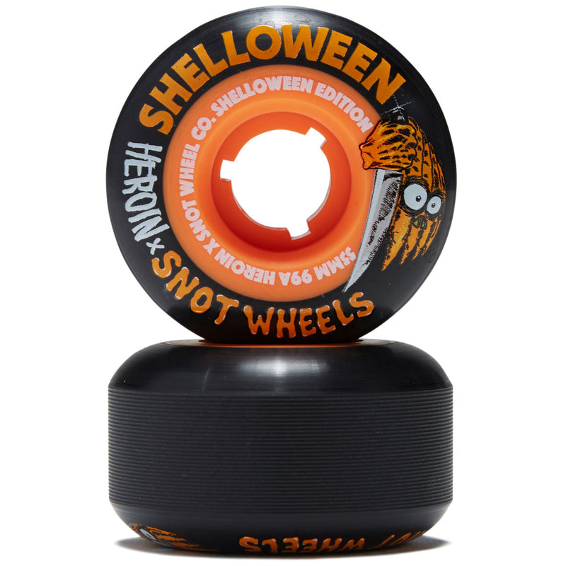 Snot x Heroin Shelloween 99a Skateboard Wheels - Black/Orange - 55mm