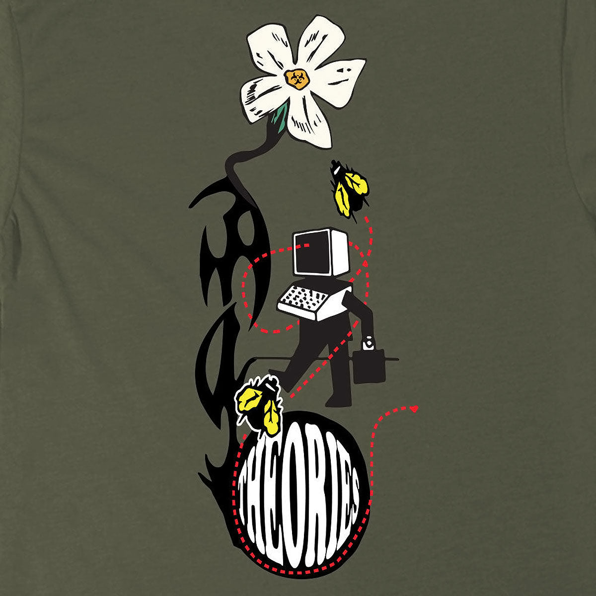 Theories Pollinate T-Shirt - Olive image 4