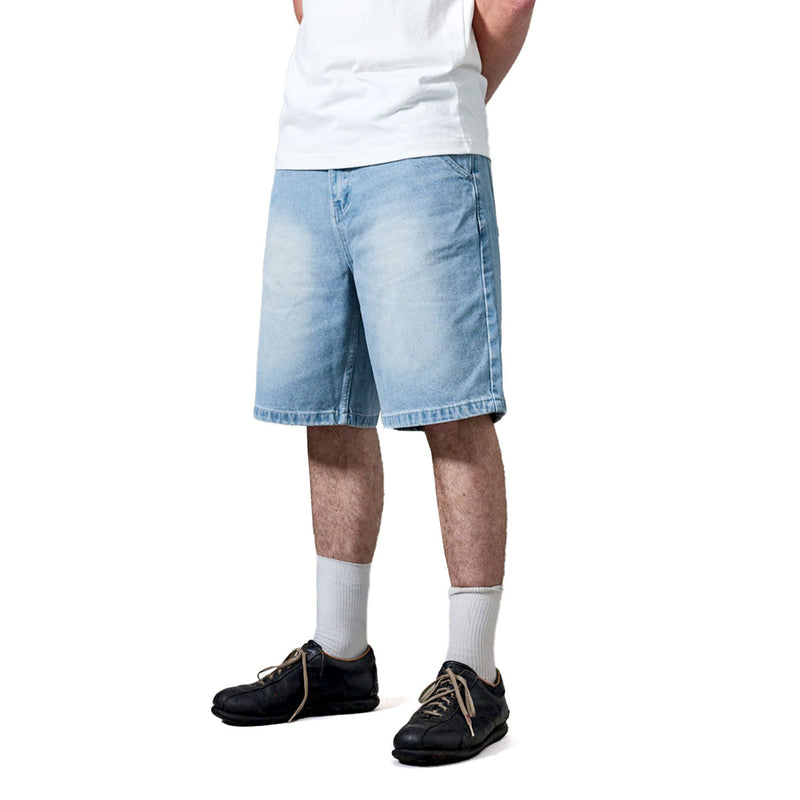 Passport Workers Club Shorts - Faded Wash Light Indigo